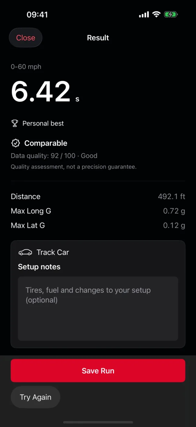Drive Moments measurement result view